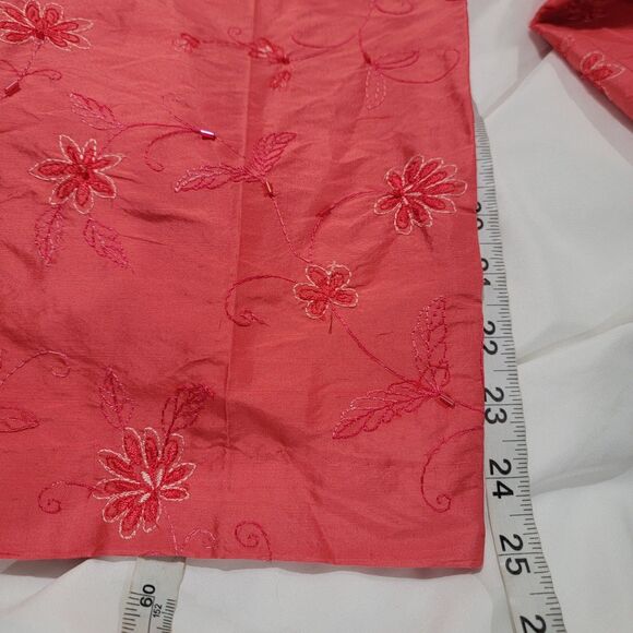 Womens Silk Beaded Pants Size 16 Petite Floral Old Money Luxury Maximalism - Picture 8 of 8